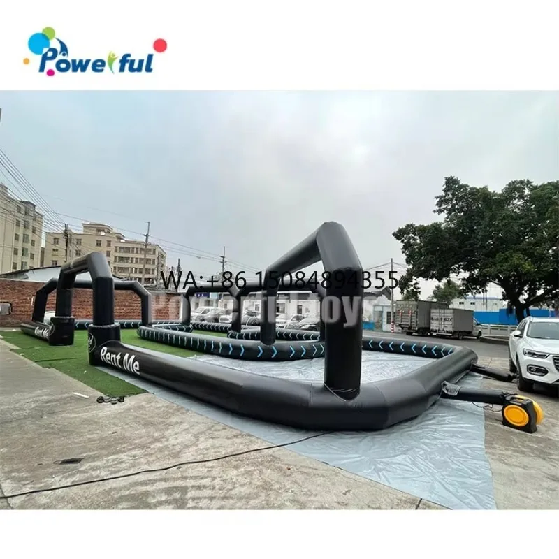 Outdoor Commercial Grade PVC Inflatable Go Kart Race Track CE Certified High Quality Portable 5-Passenger