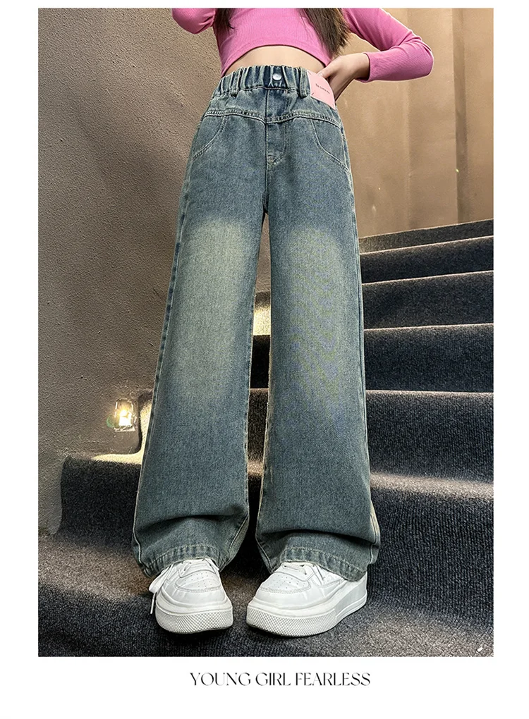 Koreanischer Stil Kinder Isolierte Jeans für Mädchen Baby Warme und Dicke Thermo-Denim-Hosen für Mädchen Herbst Winter Hosen für Kinder – Detail 6