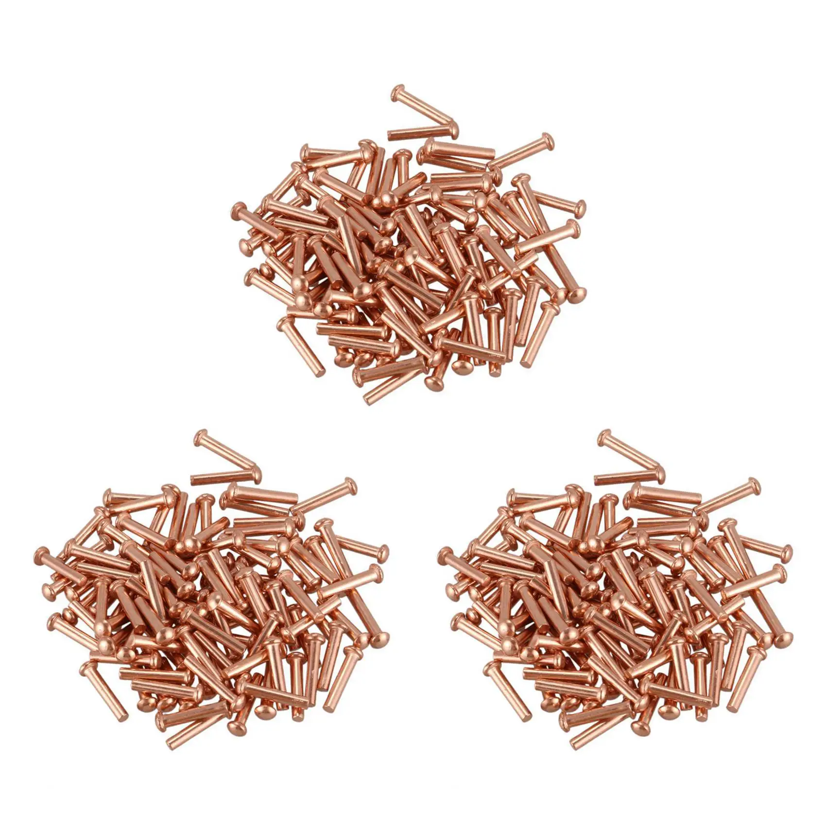 BHBD-300 Pcs 5/64Inch X 25/64Inch Round Head Copper Solid Rivets Fasteners