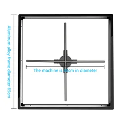 65Cm Dustproof Square Cover for 3D Holographic Projector 60Cm Fan Aluminum Alloy Protective LED Cover Safe Business Display Box