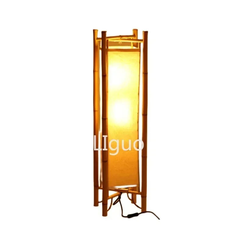 Vintage Design Bamboo Floor Lamp Standing Japan Style Bamboo Light Fixtures Night Stand Lamps for Living Room Modern E27 Bulb image 3