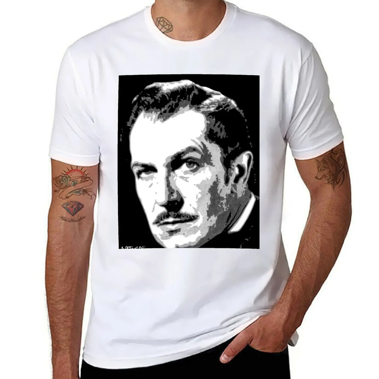 

Vincent Price T-Shirt cotton t shirt pack t shirts for man graphic vintage man t shirts high quality luxury brand T-Shirt