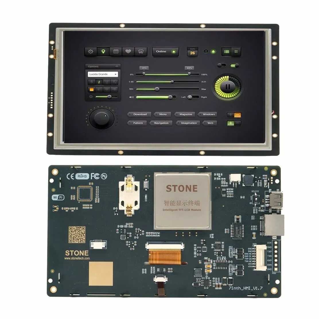 

SCBRHMI 7 inch Touch TFT LCD Module Display HMI Smart UART Serial Panel for Ardunio UNO/ESP32