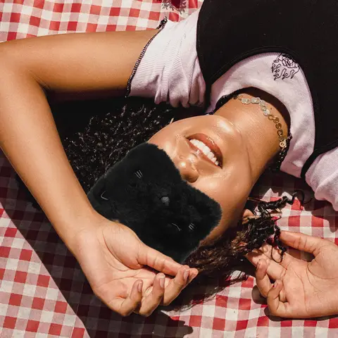 Máscara de ojos para dormir de perro negro de viaje, bonito diseño de conejo, parche en el ojo suave y ligero, venda para los ojos para el sueño para el hogar, Hotel, tren