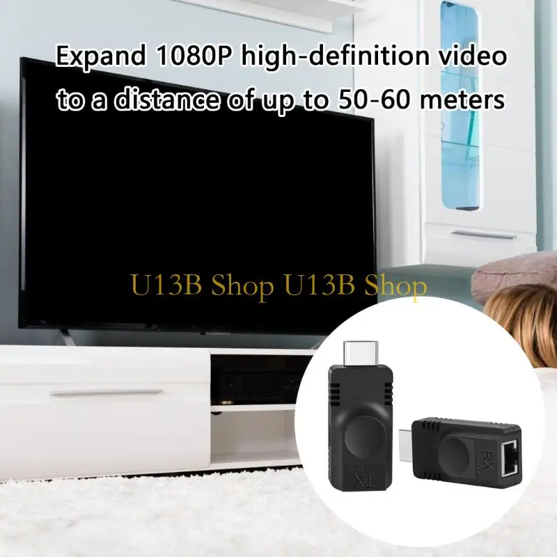 U13B Видеоудлинитель HDTV к RJ45 1080P HDTV Расширение до 60M к сети RJ45