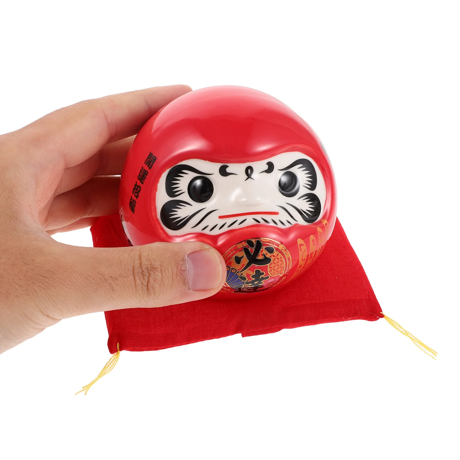 

2Pcs Daruma Egg Money Bank Ceramic Porcelain Craft Luck Wealth Decor Desktop Zen Ornament for Sushi Shop New Year Gift