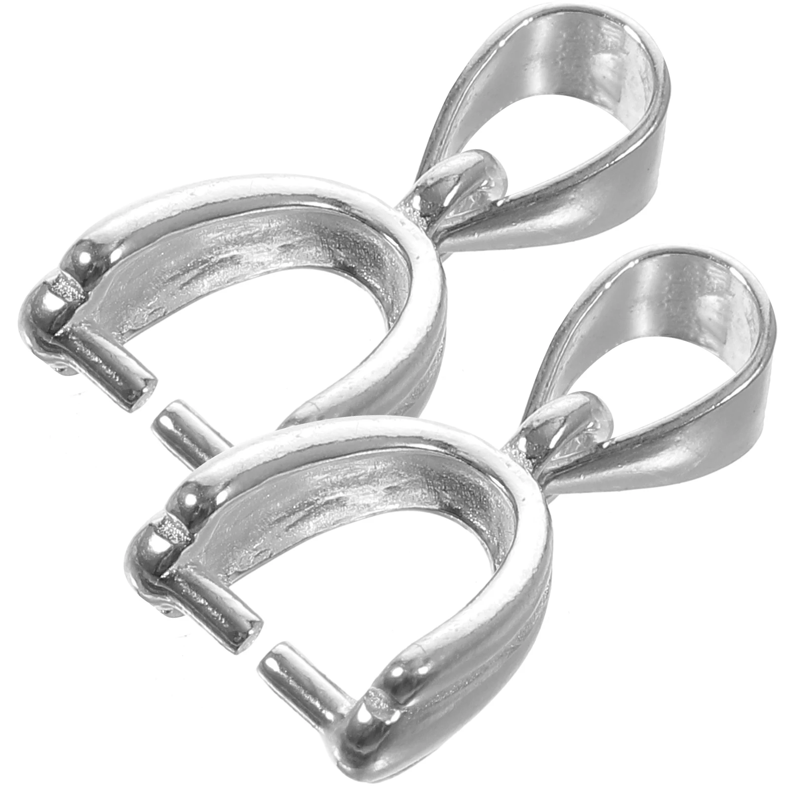 

2Pcs Sterling Silver Pendant Buckle Clasps Durable On Off DIY Jewelry Making Necklace Bracelet Connectors