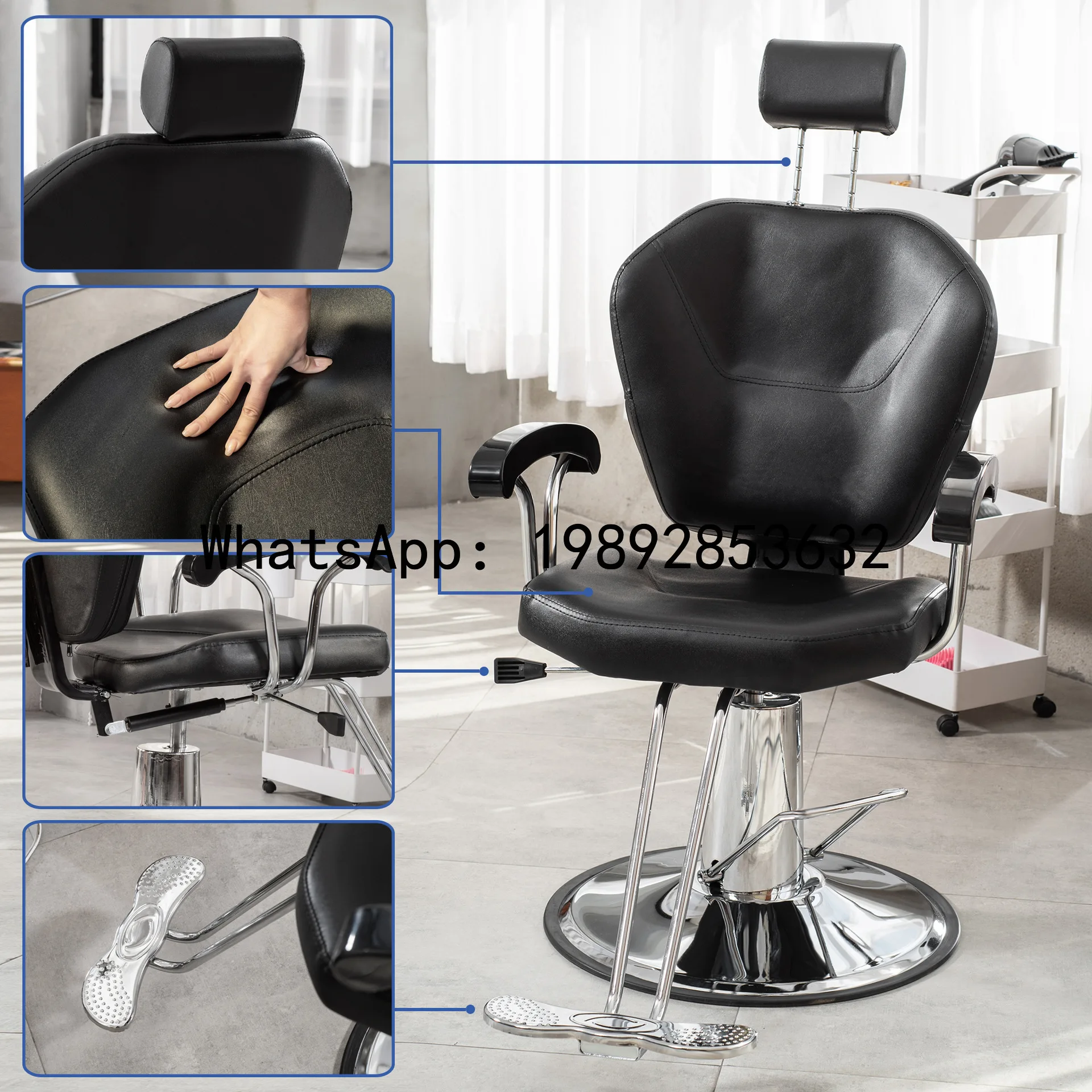 CZ Lightweight Hair Salon Chair Beauty Eyebrow Shaping Chair Adjustable Reclining Salon Spa Equipment