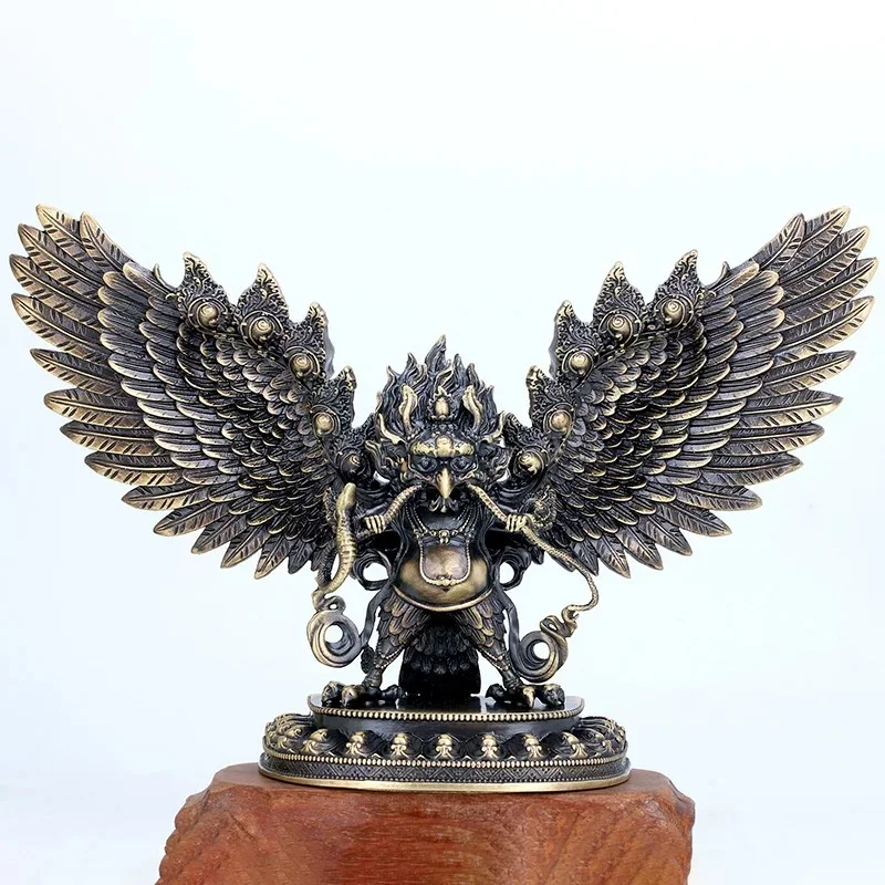 Brass Great Roc Golden-winged Bird Buddha Statue Protector Handicraft Ornament Collectible - Home Decor