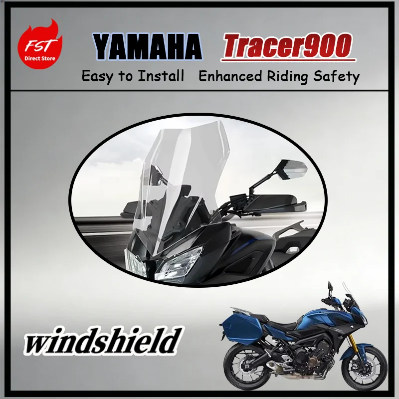 

Ветровое стекло для Yamaha Tracer900 GT, прозрачное, увеличенной высоты, с усиленным краем для предотвращения разрушения при ударе, импортное