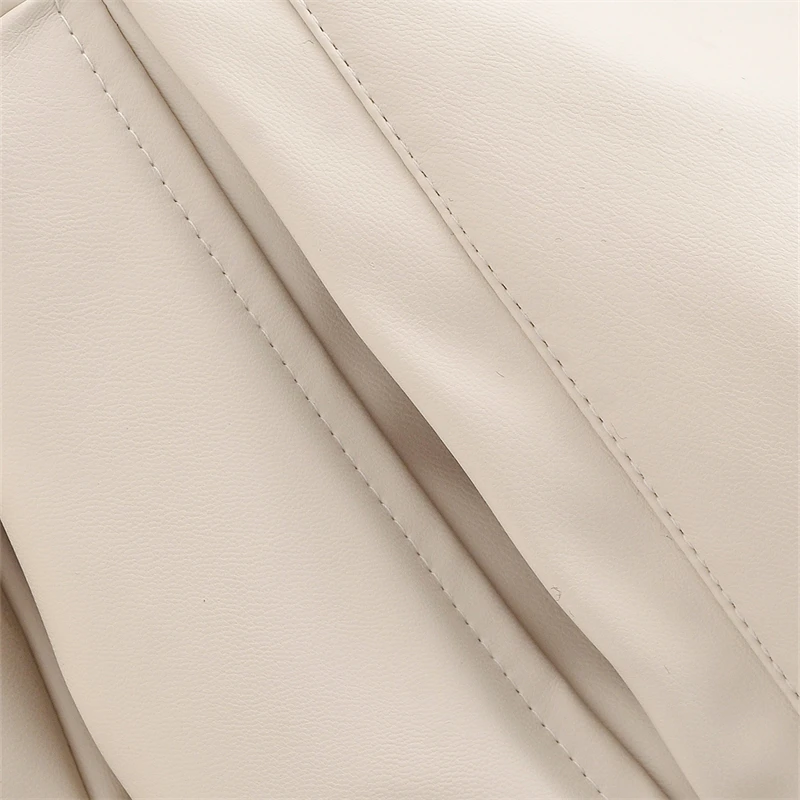 KEYANKETIAN Autumn New Women's Clothing Lapel, Placket Zipper, Imitation Leather Splicing PU Leather Jacket, Women Coat