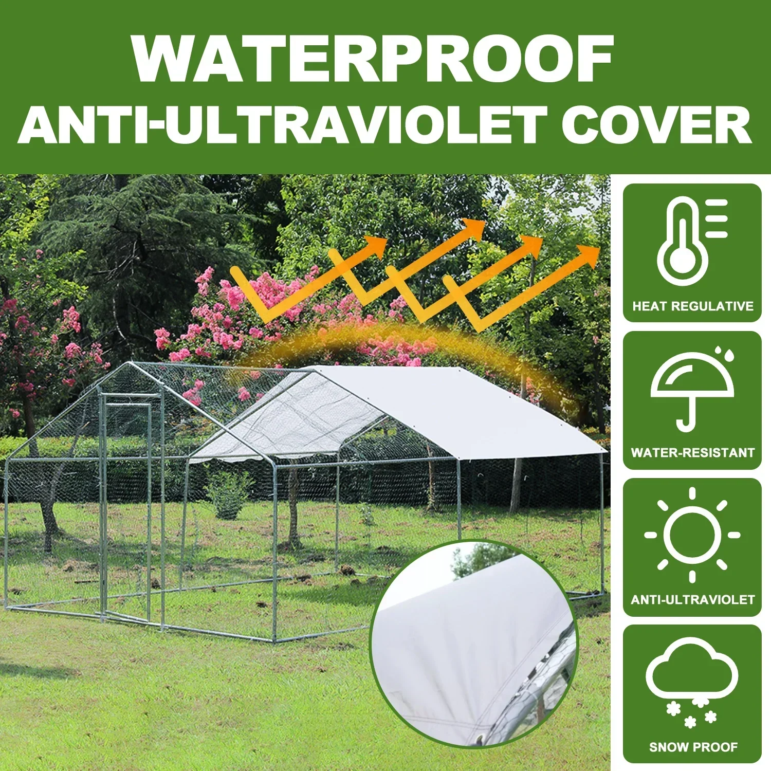 

Изготовленная на заказ железная клетка для курятника 19,5*9,8*6,5 футов, клетка для курятника из нержавеющей стали для ферм, курятника