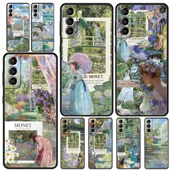 Claude Monet Art Phone Case For Samsung Galaxy S24 S23 Ultra S22 S21 S20 FE 5G S10 S10E S9 Plus S8 Silicone Black Cover Bumper