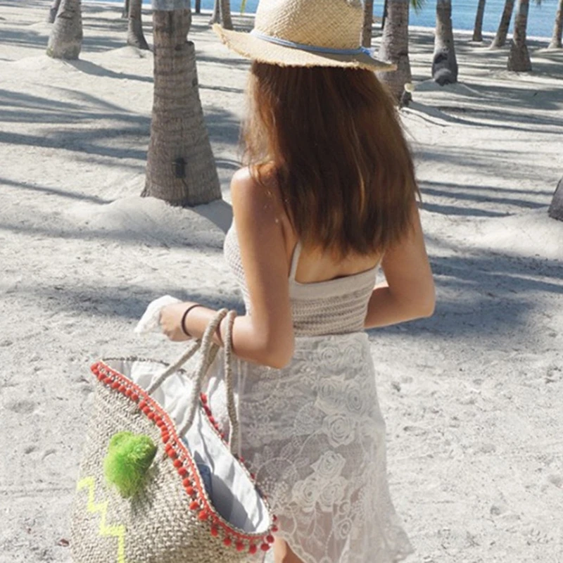 Cárdigan tipo kimono con frente abierto encaje para mujer, cubierta playa malla transparente Floral ganchillo