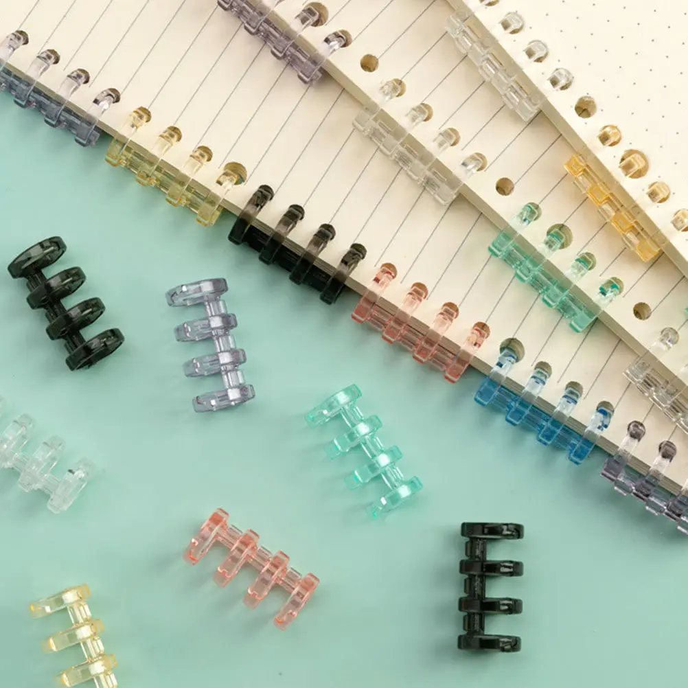

16Pcs Adjustable Loose Leaf Plastic Book Binder Rings for Notebook Scrapbook Photo Album School Office Organizing Ring Clips