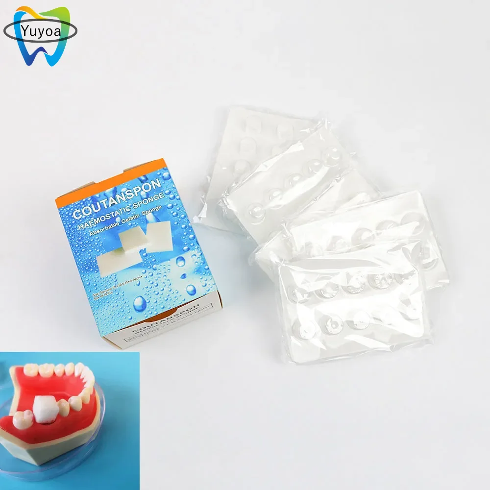 

2 x 50pcs/pack Dental Medical Hemostatic Sponge 1x1cm Wound Hemostatic Gelatin Sponge Oral Cotton Roll Dental Clinic Consumables