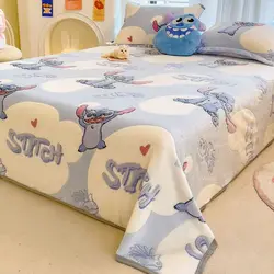 Disney Stitch lenzuolo in velluto di latte singolo pezzo Pile addensato velluto corallo Farley Fleece coperta di flanella invernale lenzuolo trapuntato