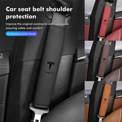 Car Perforated Seat Belt Shoulder Strap Cover Protection Pad For Tesla Model 3 Y S X Roadster