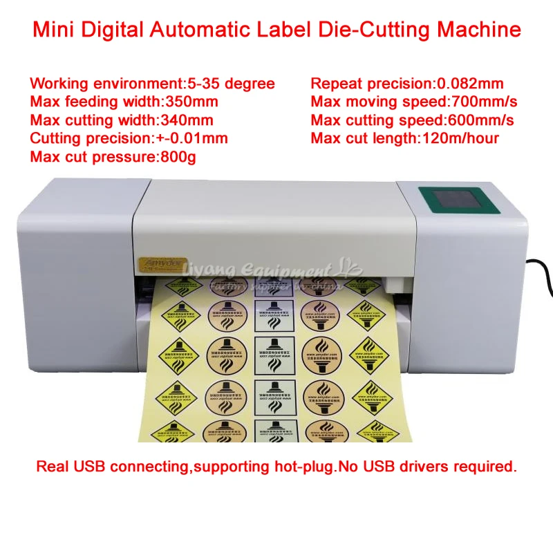 

LY-388A Touch Screen Control Mini Digital Automatic Label Die Cutting Machine with Auto Paper Feeding 220V 110V 60W