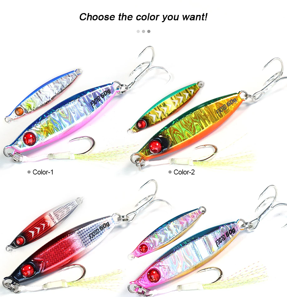 FJORD Rassel Metall Jig Angelköder 40g 60g 80g Nachtlicht Jigging Shore Casting Swimbait Neu 2023 Meer Salzwasser Angelgerät – Detail 6