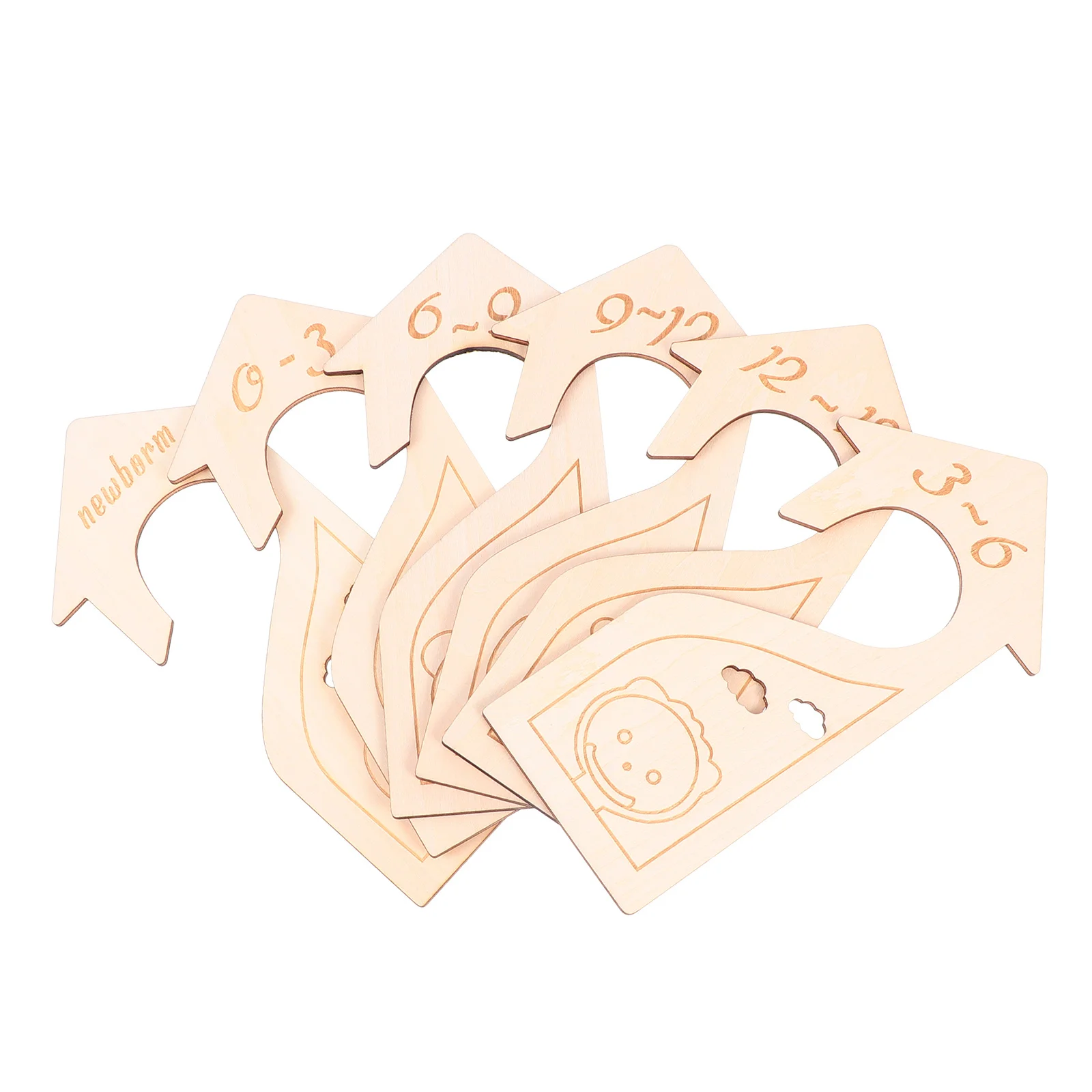

6Pcs Wooden Baby Closet Dividers Nursery Wardrobe Organizer Hangers Smooth Safe Surface Infant Clothes Baby Closet Organizer