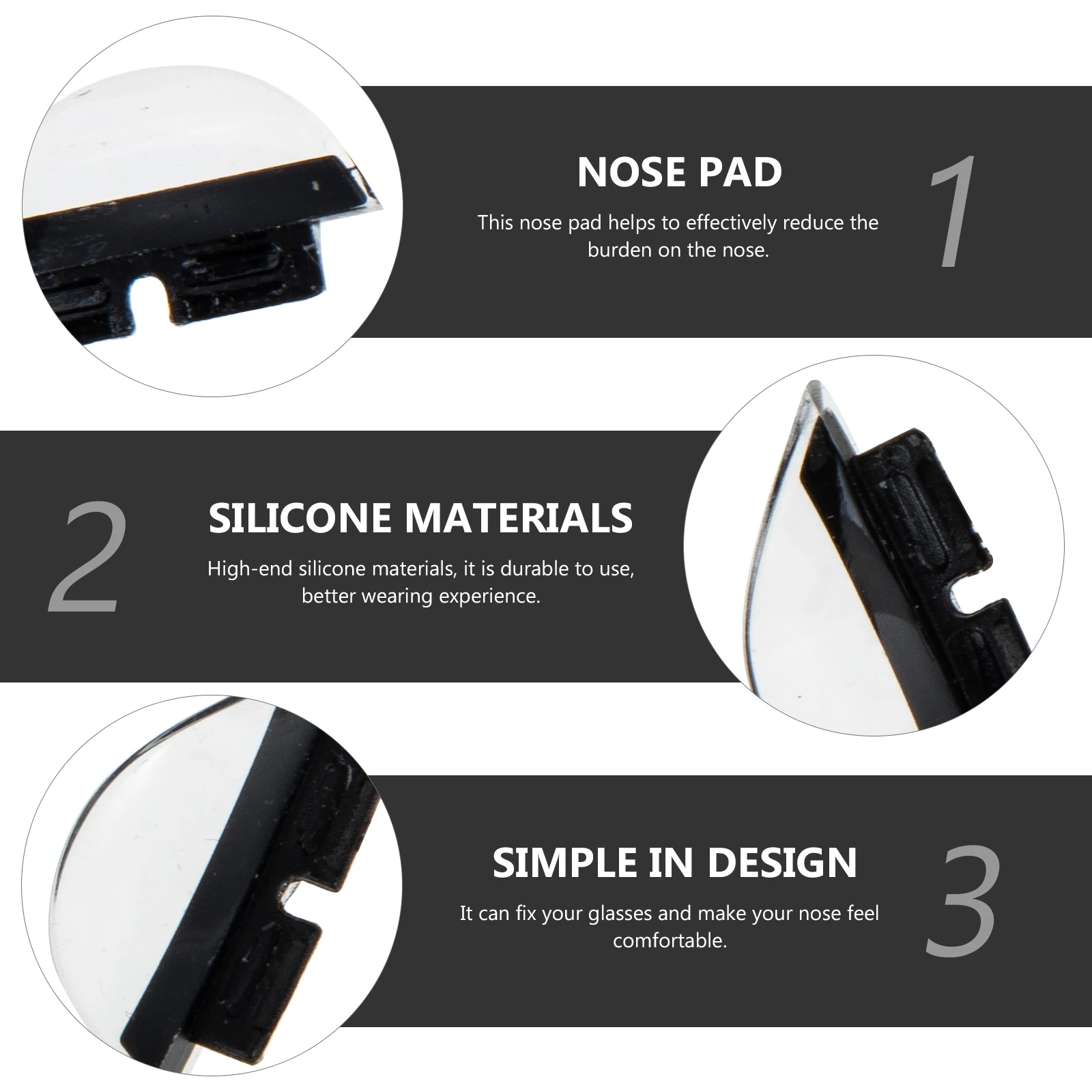 

10 Pairs Glasses Nose Pad Silicone Pads Guards for Eyeglasses Replaceable Cushions Kits