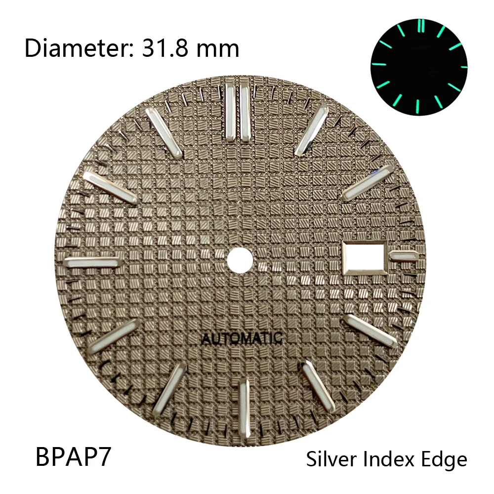 NH35 S Logo Dial 31.8mm Oak S Dial Sunray Face Green Luminous Fit Japanese NH35 Mechanical Watchmod Modification Accessories