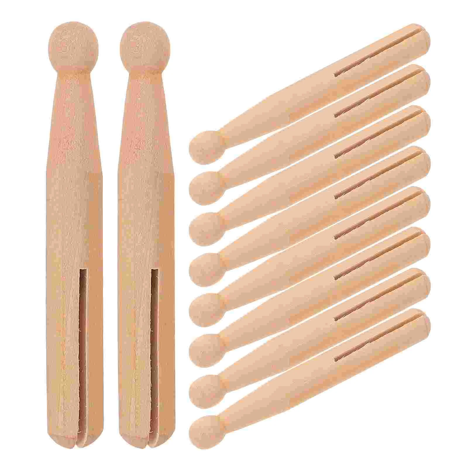 

10 Pcs Wooden Clothes Pin Clothespins Peg Traditional for Crafts Household