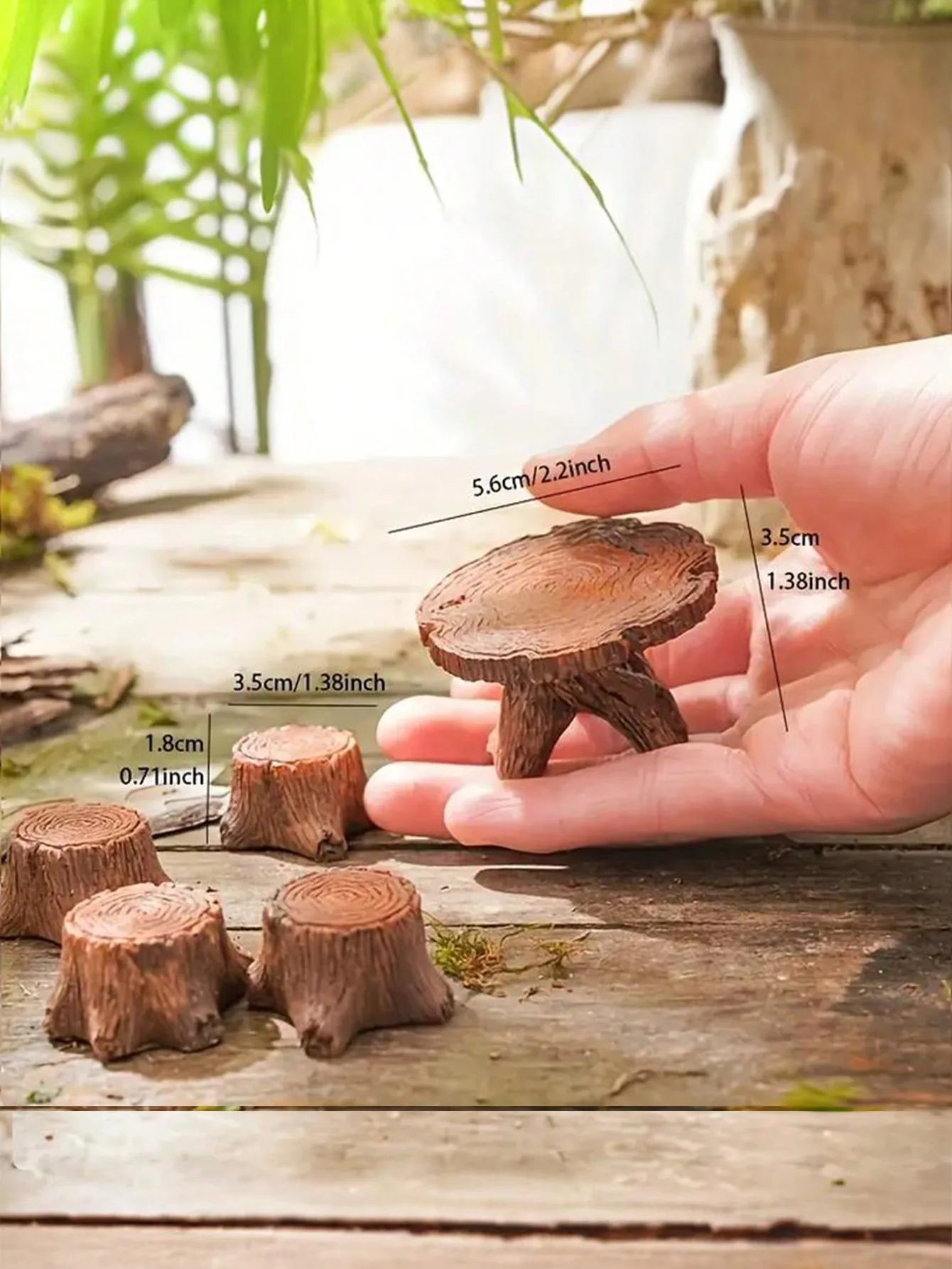 5 miniature tree stump garden art accessories resin decoration, garden landscape accessories, resin creative crafts image 4