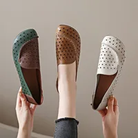 Leather Fashion Women Flats Casual Women Shoes Moccasins Women Shoe Retro Ballet Flats Soft Plus Size Zapatos De Mujer