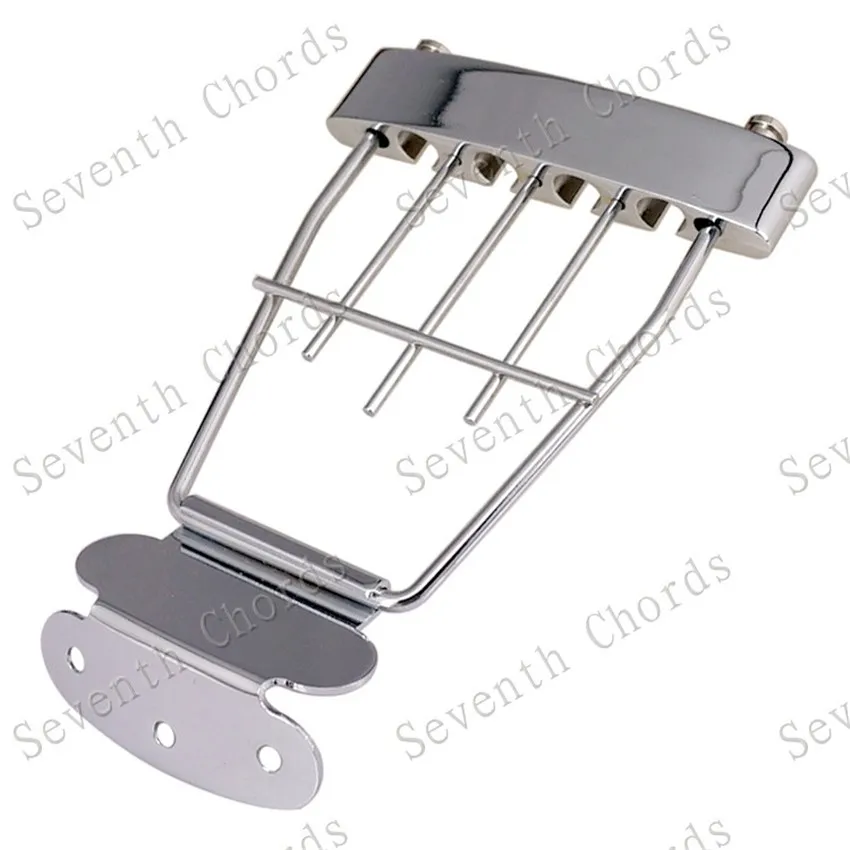 A Set Trapeze 4 String Archtop Tailpiece Bridge For  Bass Guitar With Wired Frame Guitar Accessories Parts