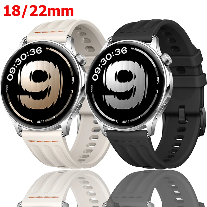 18mm/22mm Offical Silicone Strap For Oppo Watch S X X2 Mini X3 Wristband Sport Band For OnePlus Watch 2 3 2R 4Pro 46mm Bracelet