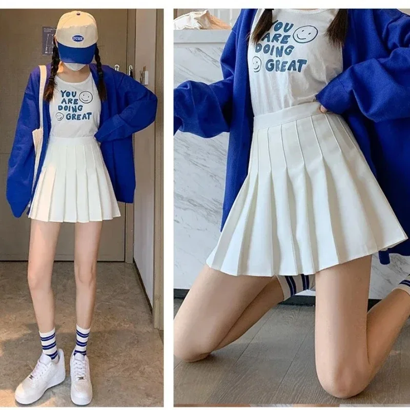 

High Waist Summer Vintage Mini Skirts 2025 Sexy Women Pleated Skirts Korean Tennis Student White Designed Dance Skirt