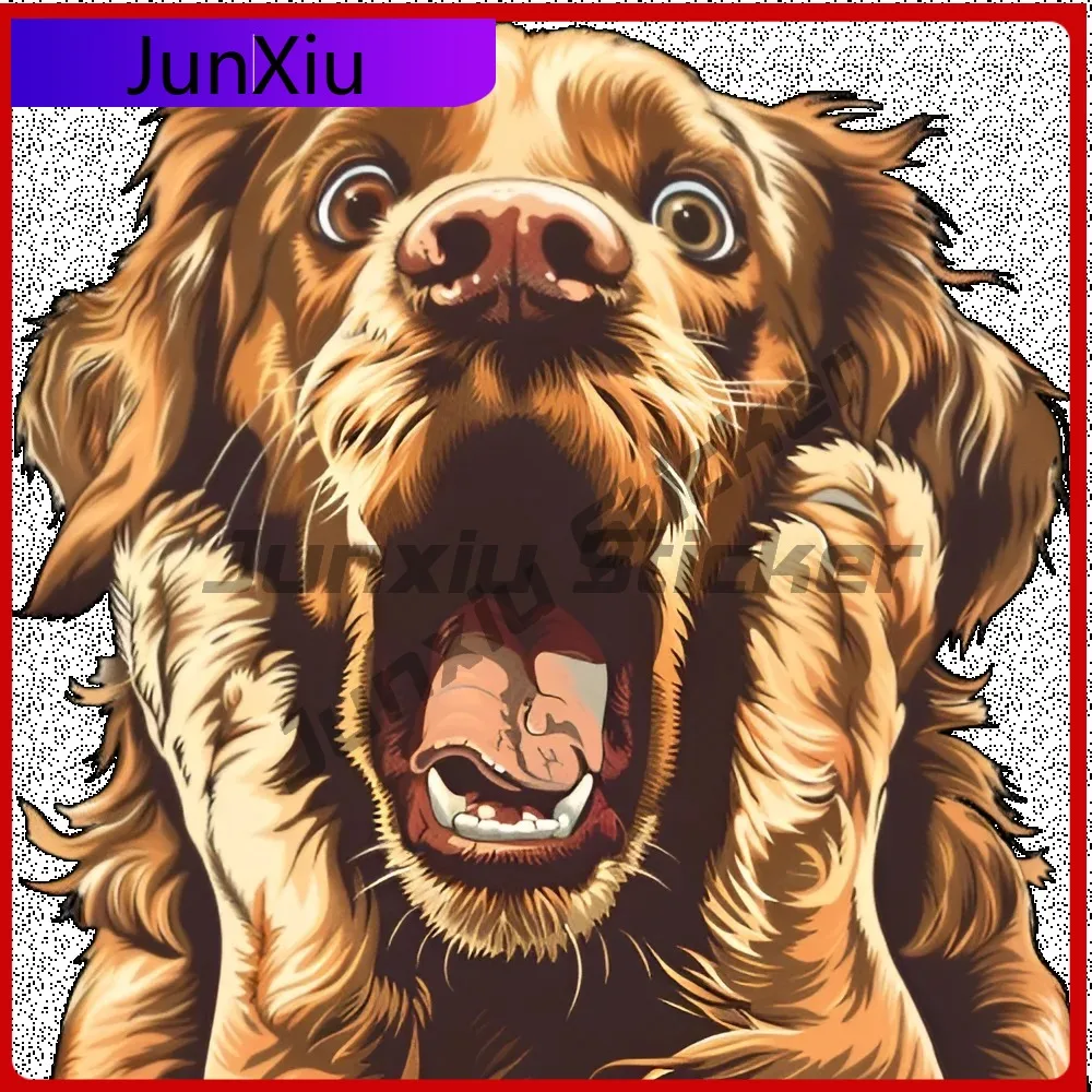 

Gold Retriever 3D Surprised Aesthetic Car Laptop Window Bumper Waterproof Vinyl Decal Decoration Vintage Vintage Retro Funny