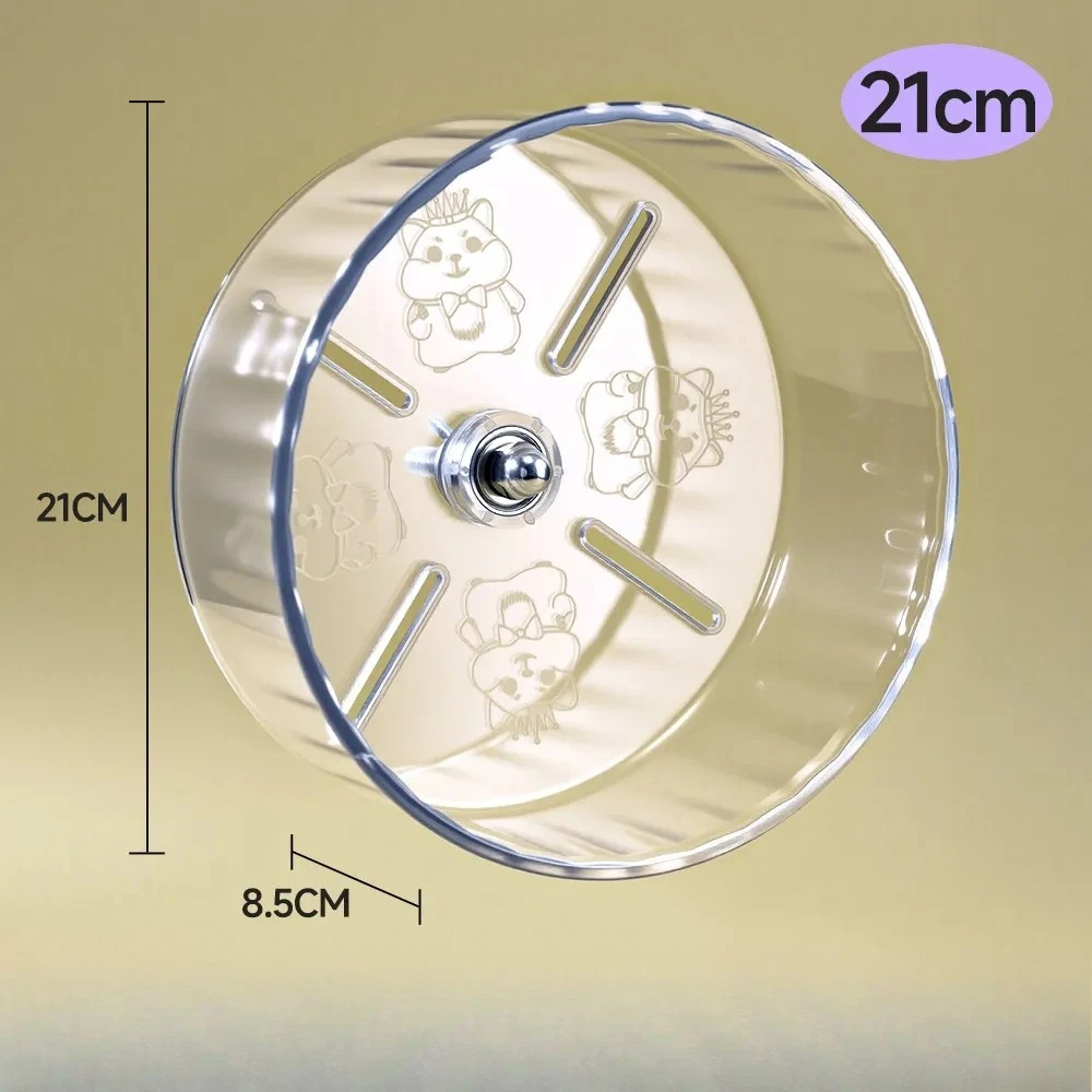 Geräuschloses Transparentes Hamster-Laufrad mit Bedrucktem Design Kleintierzubehör Geeignet für Zwergratten und Andere Haustiere – Detail 7
