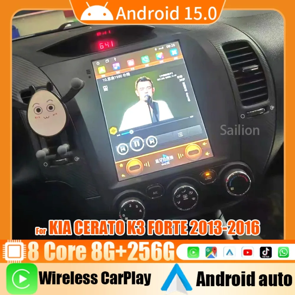 9.7" Android 15 Car Radio For KIA CERATO K3 FORTE 2013 2014 2015 2016 2 Din Multimedia Player Navigation GPS Carplay 4G WiFi DSP
