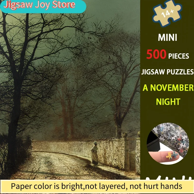 

Пазл Atkinson Grimshaw «Ноябрская ночь», мини-пазл 15x10 дюймов, премиум-бумага, для взрослых — викторианский декор для дома, интерьер