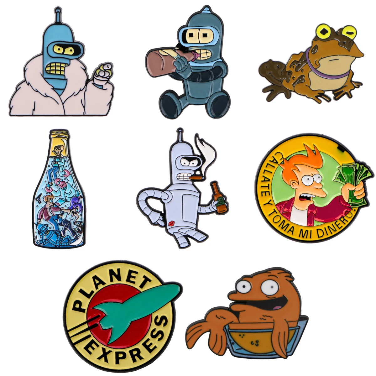 خمر كوكب دبابيس للنساء الكرتون روبوت المينا دبوس شارة معدنية مجوهرات الملابس على ظهره اكسسوارات الأصدقاء هدية