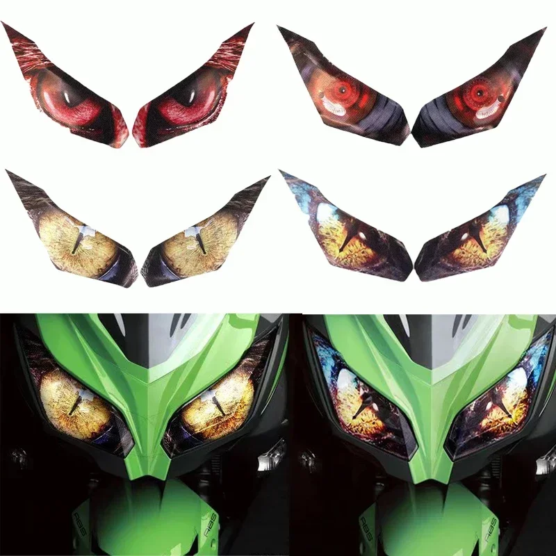 Motorcycle Headlight Sticker Decal Front Fairing Headlamp Eye Guard Sticker For Kawasaki Ninja Headlight Sticker NINJA250/300