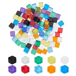 500/100PCS Board Game Props Clear Acrylic Square Cubes Blocks 10MM Kids Educational Sensory Training Toys Party Favors Gifts