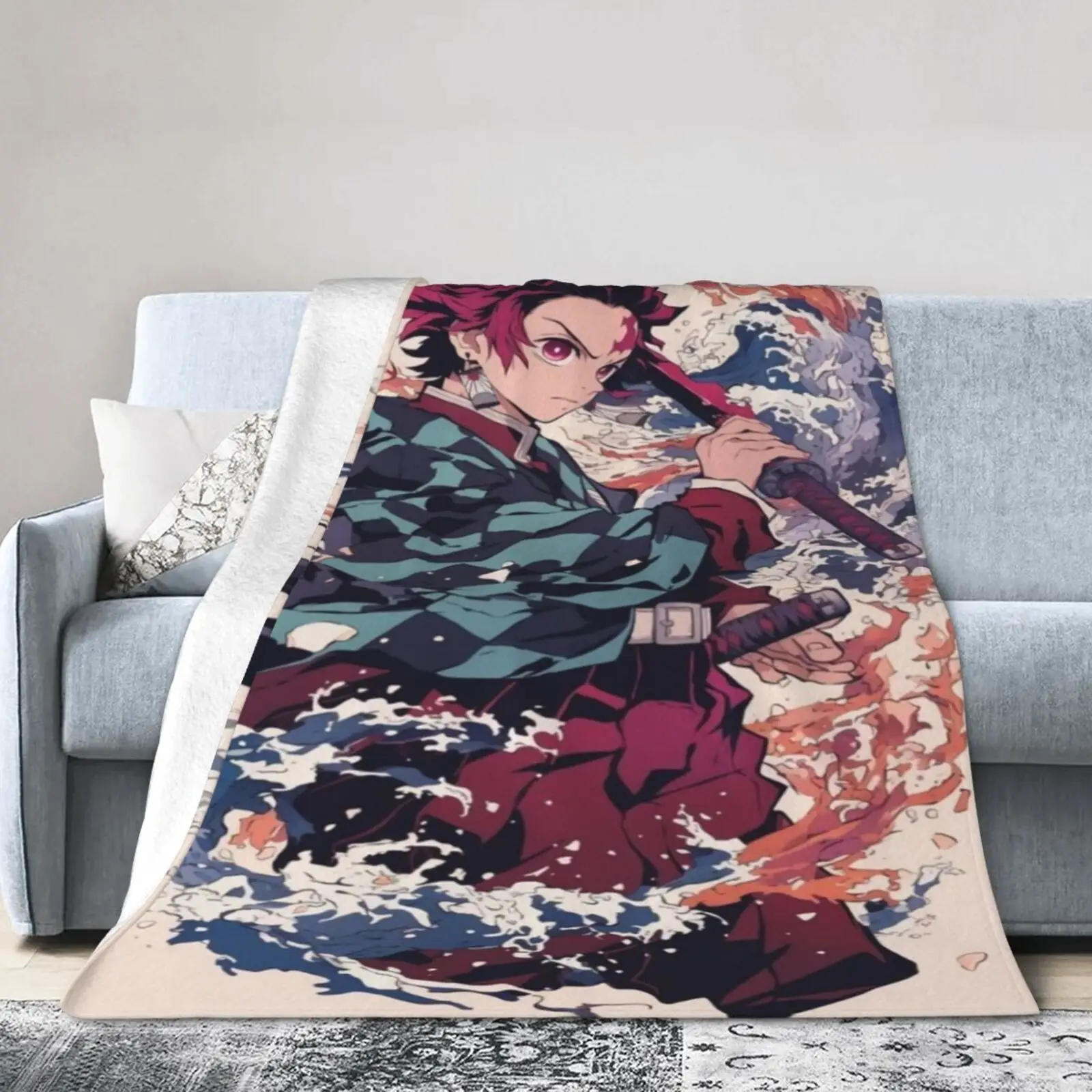 

Anime Cartoon Character Print Blanket - Soft,Warm for All Seasons - for Home Bedroom,School Dorm,Travel & Camping - Gift Blanket