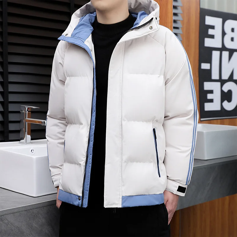 Inverno parkas algodão acolchoado 2022 novo casaco de moda com capuz grosso quente jaqueta para masculino adolescentes outerwear