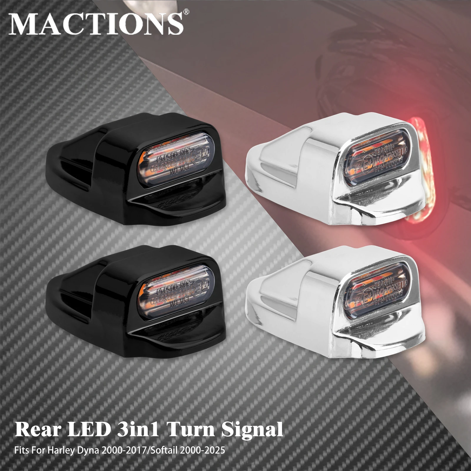 Motorcycle Rear LED Turn Signal Indicators Light Running Brake Lamp For Harley Dyna Fat Street Bob 2000-2017 Softail FL 00-2025