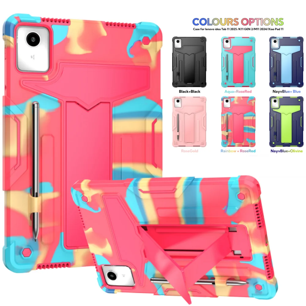 

Heavy Duty Case for Lenovo Tab M11 TB331FC TB330FU Idea 11 TB336ZU TB336FU Shockproof Tablet Cover for Xiaoxin Pad 2024 2025