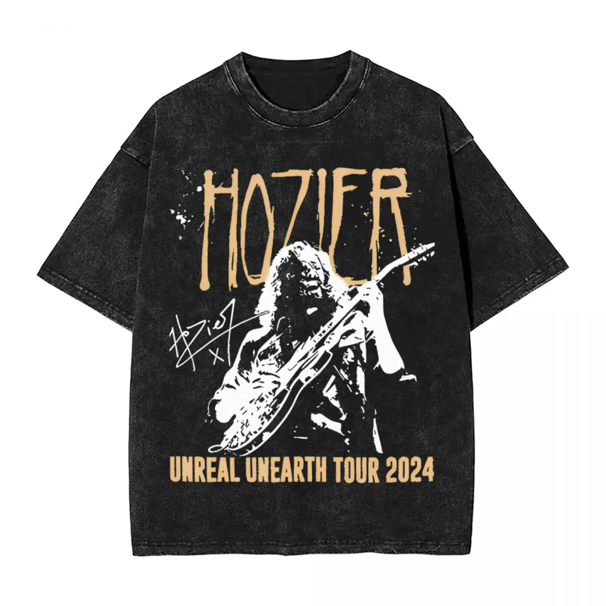 Vintage Hoziers 90s Singer Washed T Shirts Streetwear Hip Hop Retro T-Shirts World Tour 2024 Tees Men Women Cotton Street Summer