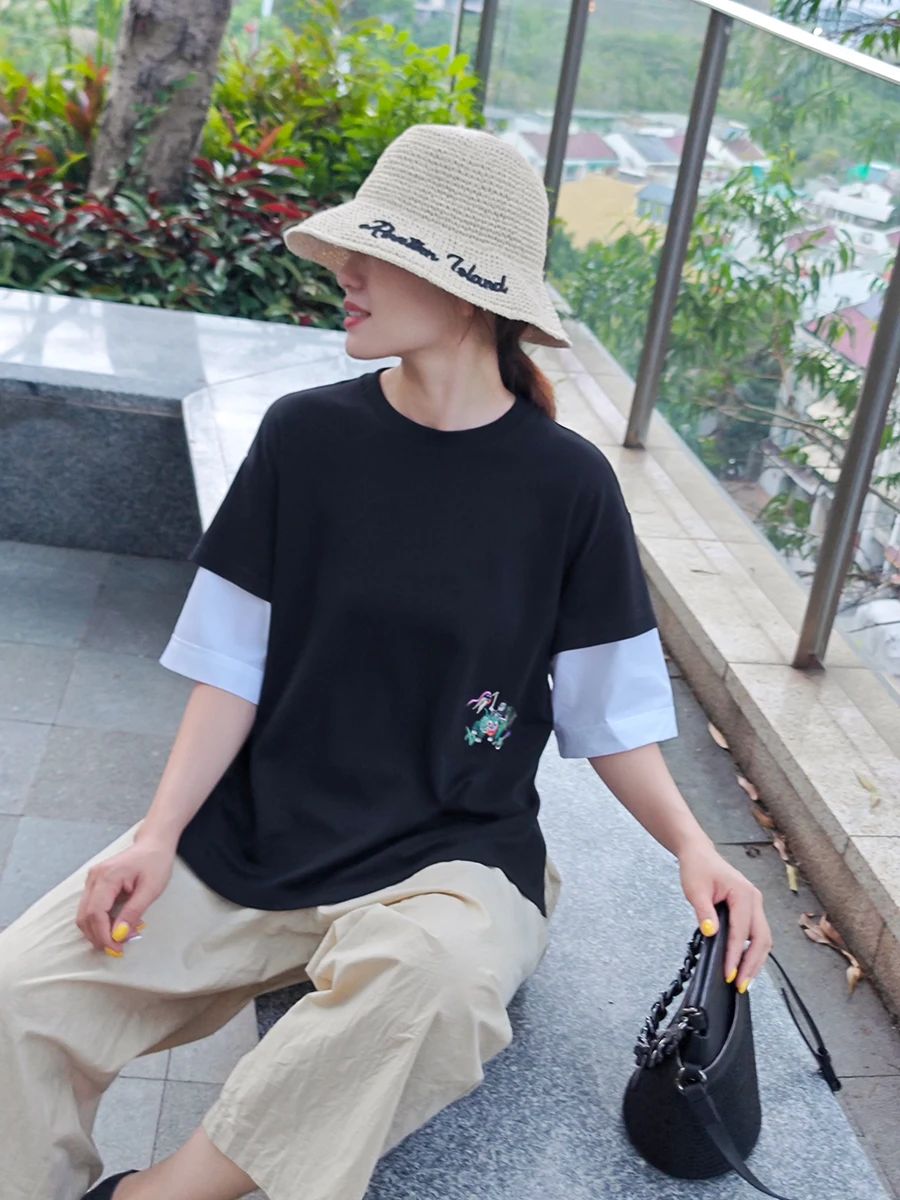 

Young Looking ort Sve T-irt Summer Velvet Cotton Beautiful Small Top Casual Sle round Ne Cotton Tee