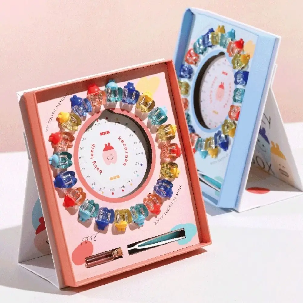 Keepsake Wooden Baby Tooth Box Hair Collection Cartoon Milk Teeth Organizer Cute Kid Cute Gifts Breast Teeth Case Children