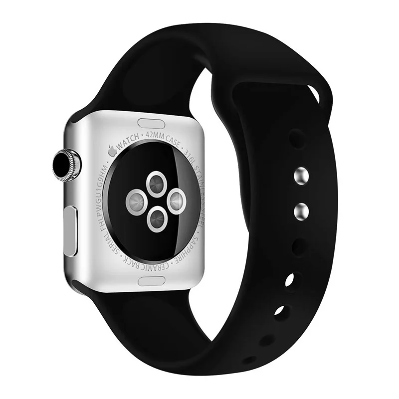 Silicone Band for Apple Watch Series 3 4 5 6 SE 7 8 iWatch Bracelet 38mm 40mm 41mm 42mm 44mm 45mm 49mm Ultra Apple Watch Strap