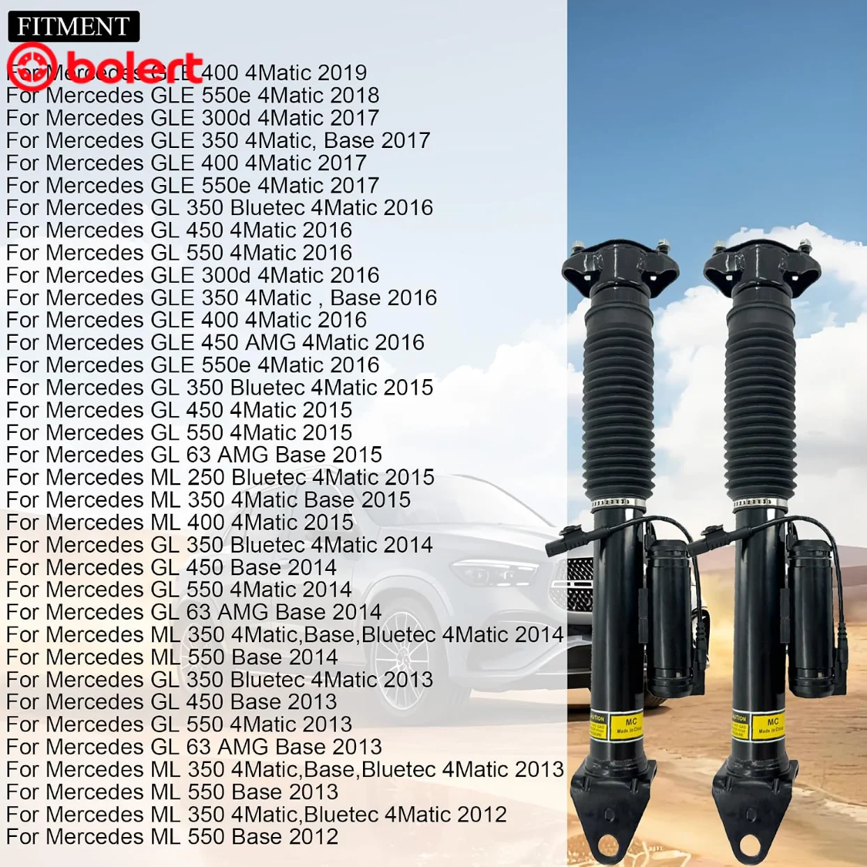 1x Rear Left or Right Shock Absorbers for Mercedes-Benz GL GLE ML Class W166 X166 1663200130 A1663200130