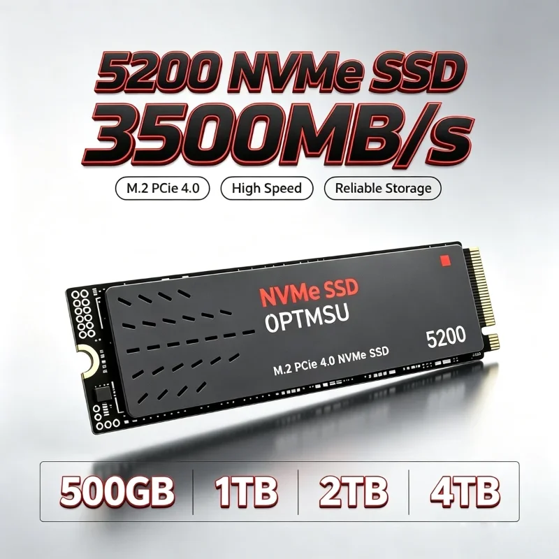 2026 Novo SSD M.2 NVMe 5200 500GB 1TB 2TB 4TB 3500MB/s PCIe 4.0 Disco Rígido Interno de Estado Sólido para Laptop PC Desktop Pro